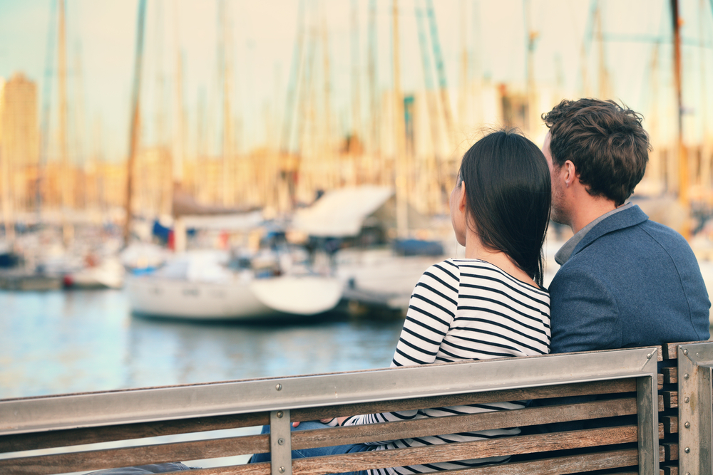 Married couple rebuilding intimacy on a date outdoors