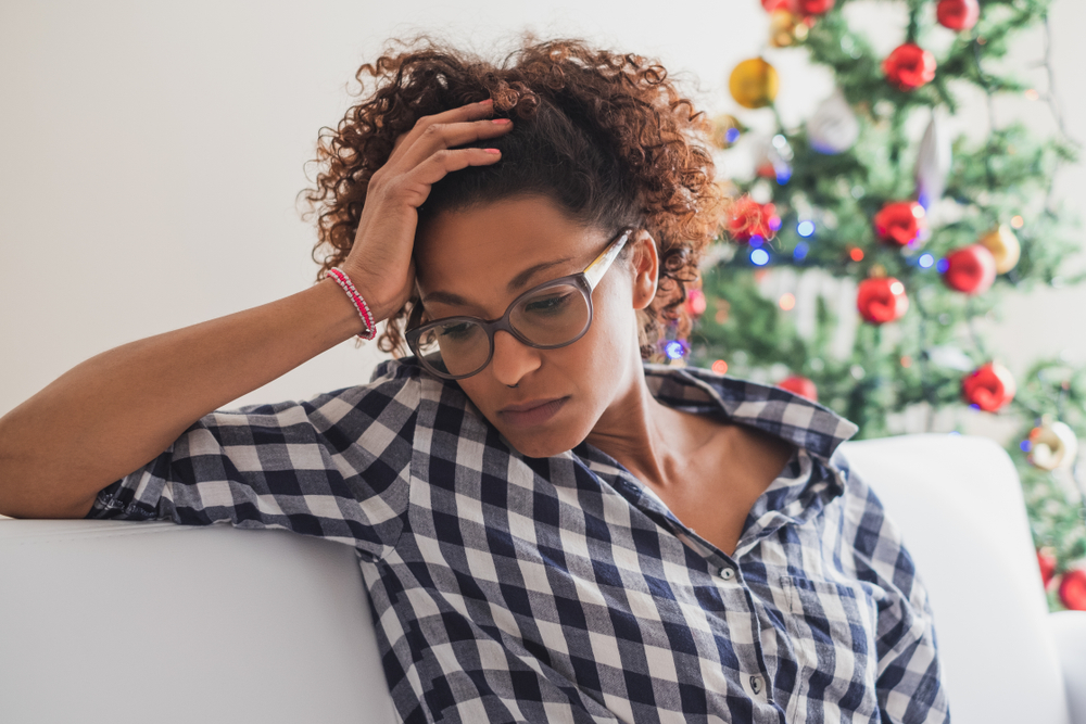 Woman experiencing loneliness during the holidays